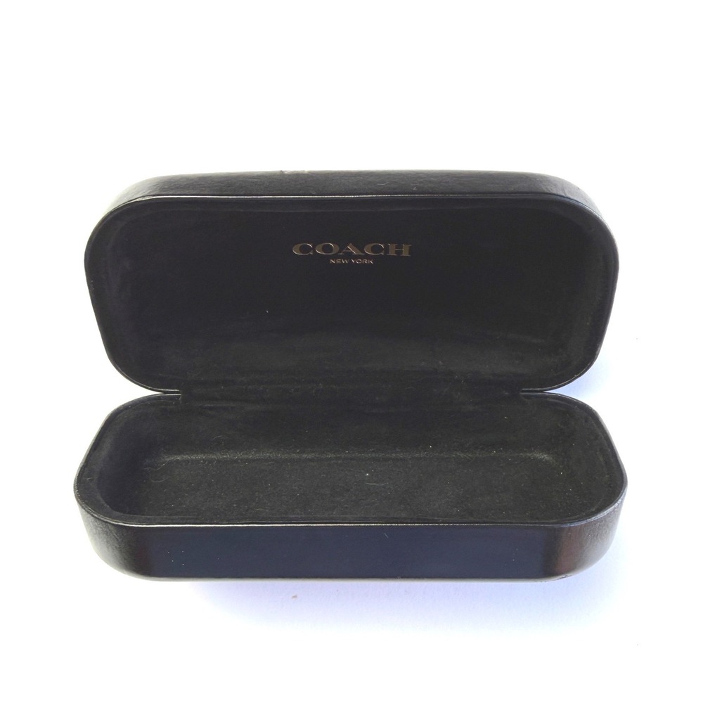 Coach Black Hard Clamshell Sunglasses Eyeglasses Case Logo Designer Minimalist L - Picture 5 of 9